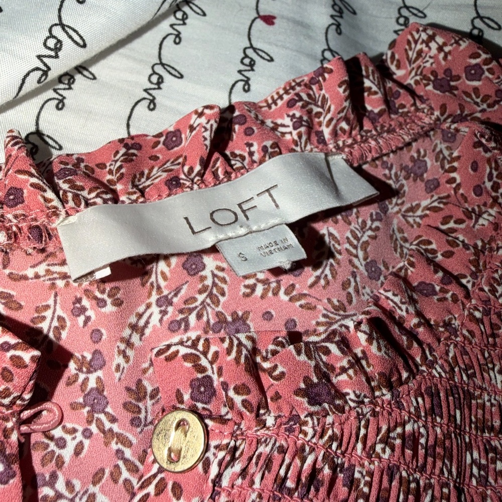 LOFT Rose Floral Top